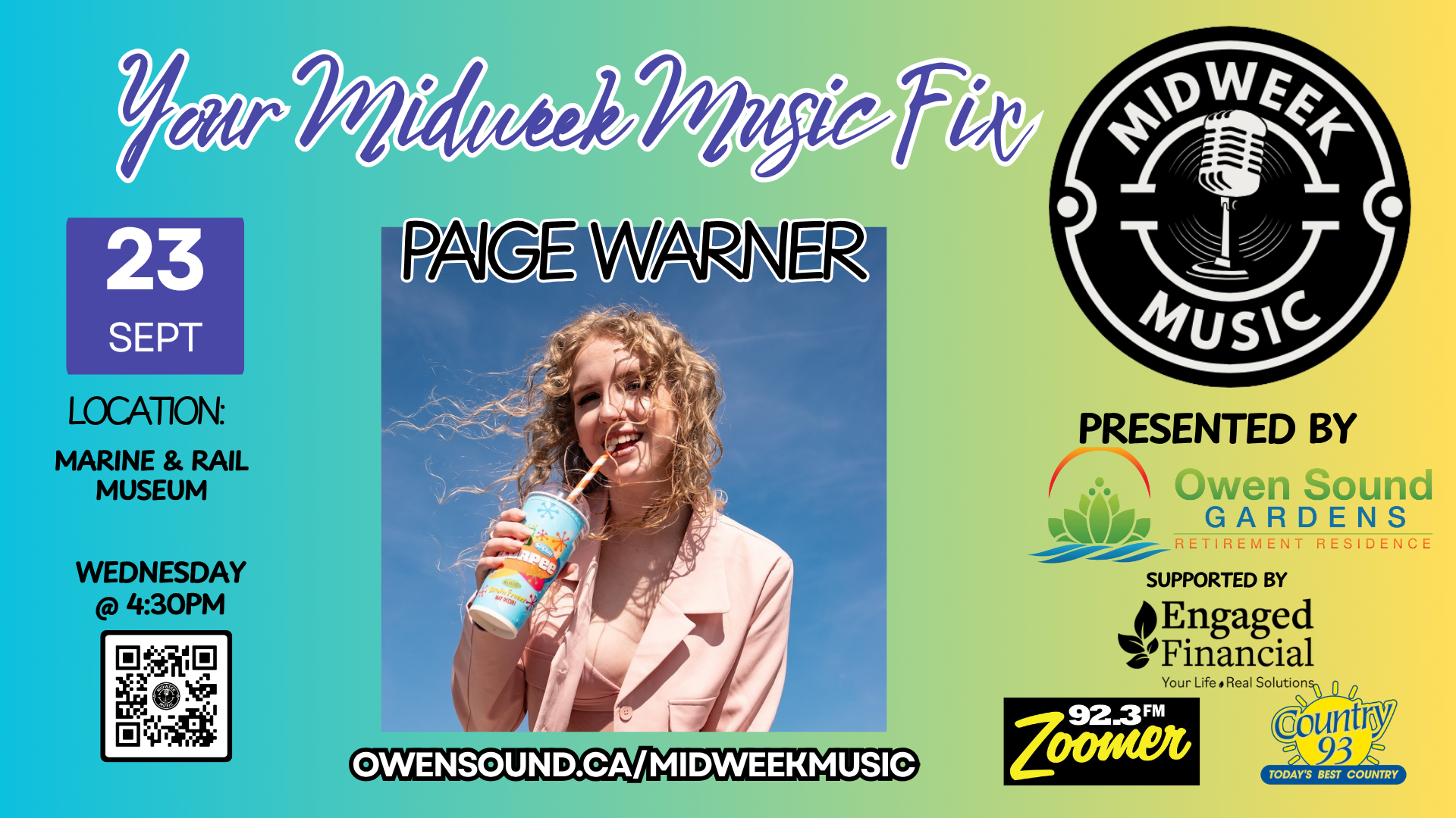 Event image Mid Week music presents Paige Warner at the Marine and Rail Museum